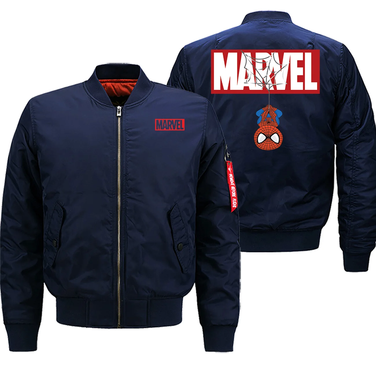 Осень-зима, бейсбольная форма MARVEL, Человек-паук, мужская куртка-бомбер, модная Новая мужская куртка-пилот, Мстители, фирменное уличное пальто - Цвет: dark blue6