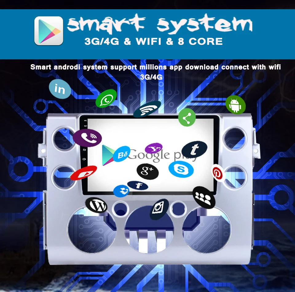 Clearance For FJ CRUISER 2007 - 2018 Car radio audio stereo 4G + 64G Android 9.1 with 4G Lte wifi video Player gps HU support dab dvr cam 4