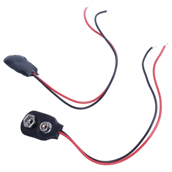 

AMS-2pcs 15cm Wire Cable 9V 9 Volt Battery Clip Connector I Type