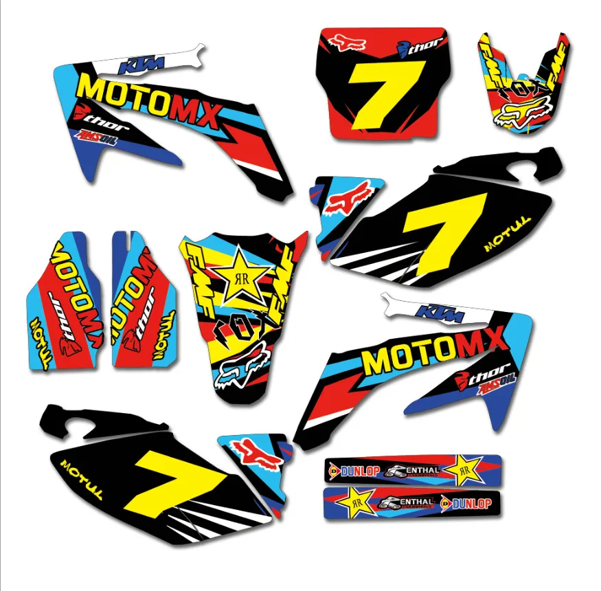 Мотоцикл наклейки Графика Стикеры комплект для Honda CRF250R CRF250 CRF450R CRF450 CRF 250R 250 450R 450 2004-2009