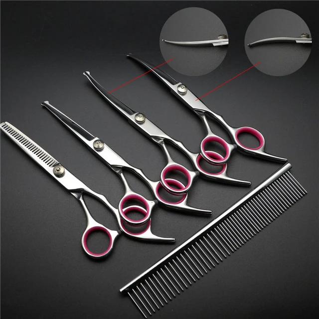 Curved Pet Grooming Scissors Kit