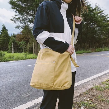 

Harajuku Students Laziness-Style Shoulder Canvas Bag GIRL'S Ulzzang College Style Casual Shoulder Bag