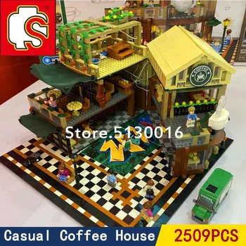 

In Stock Sembo Creator Mini City Street View Series Casual Coffee House Model Building Blocks Bricks Toys 601093 2059PCS