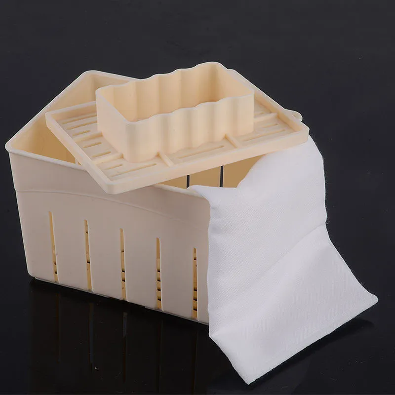 DIY Plastic Homemade Tofu Maker Press Mold Kit 1PC Tofu Making Machine Set Soy Pressing Mould with Cheese Cloth Cuisine tofu mold