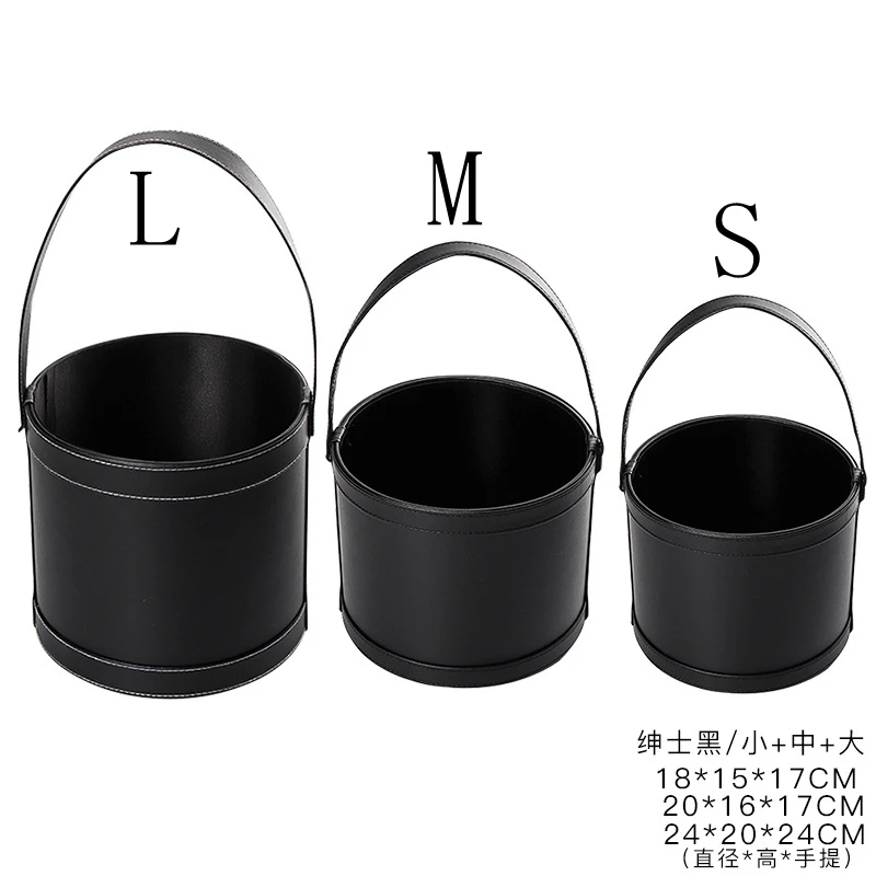 3PCS Новинка, круглая кожаная Подарочная коробка с цветами, упаковка, коробка из искусственной кожи для свадьбы, упаковочная коробка для хранения, цветочный магазин, Бытовая упаковка товаров - Цвет: 3PCS