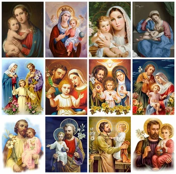 

HUACAN 5D Diamond Painting Couple Full Square Kids Diamond Embroidery Mosaic Sale Religion Decor For Home