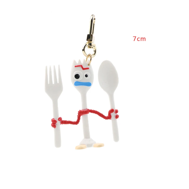 7cm keychain 4 стиля История Игрушек 4 форки мультфильм фигурка ПВХ брелок сумка Подвеска Коллекция форки модель игрушки куклы для детей Подарки - Цвет: 7cm keychain