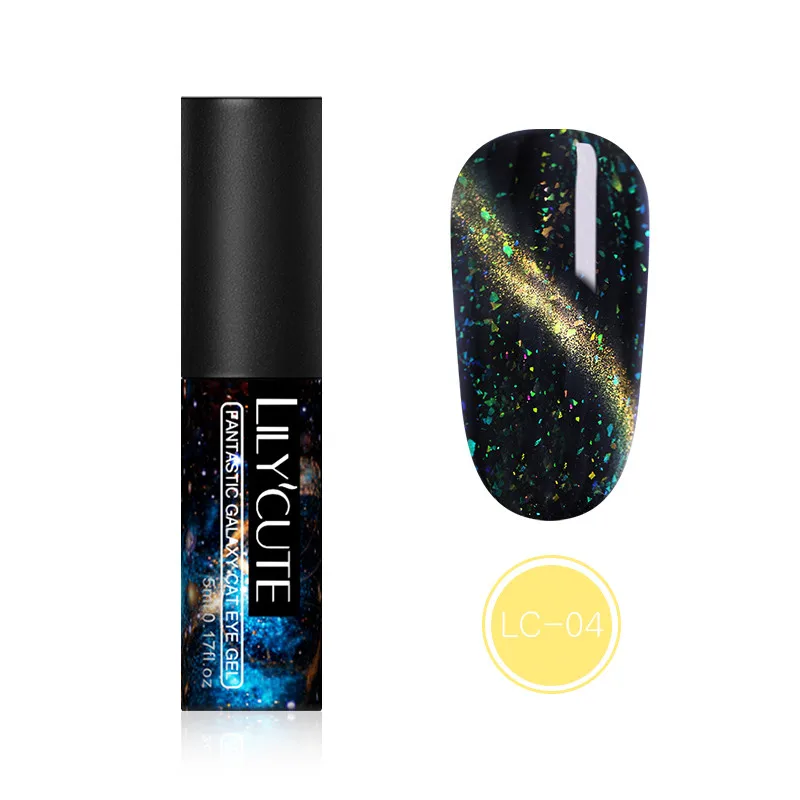 glitter LC-04 LILYCUTE 7D Магнитный Гель-лак для ногтей Хамелеон Auroras кошачий глаз УФ-гель для дизайна ногтей стойкий Сияющий замачивающийся УФ-светодиодный Гель-лак - Цвет: glitter LC-04