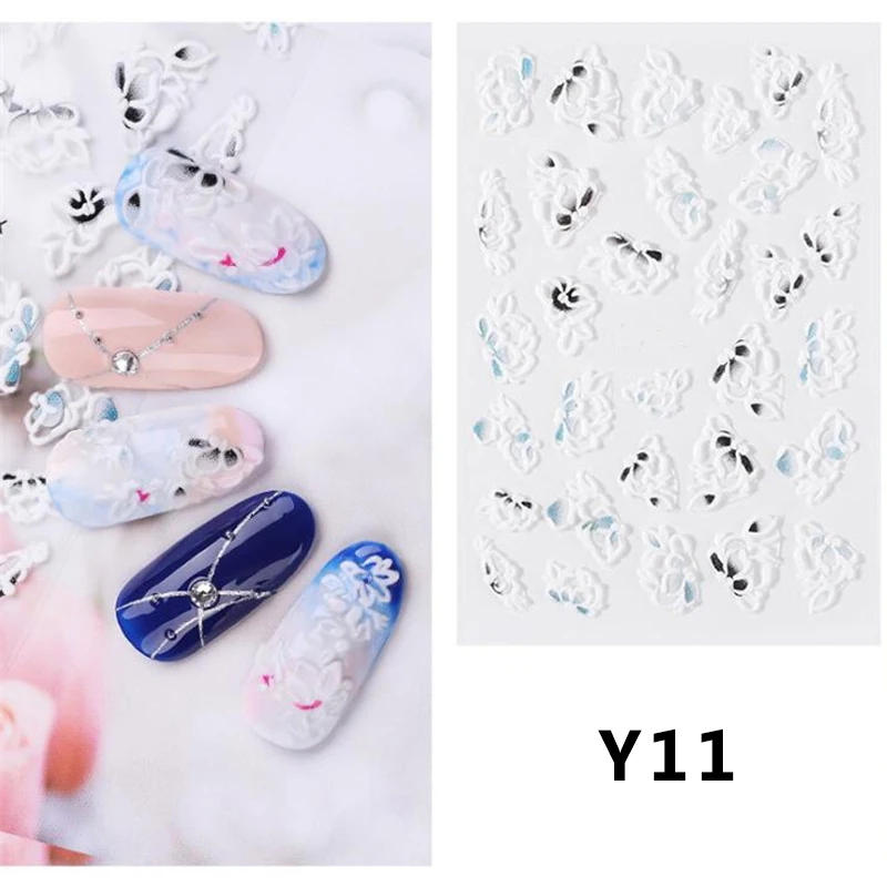 Nail Art Стикеры 5D акриловые Выгравированные лента самоклеящаяся передачи пленки наклейки для маникюра украшения для кончиков ногтей