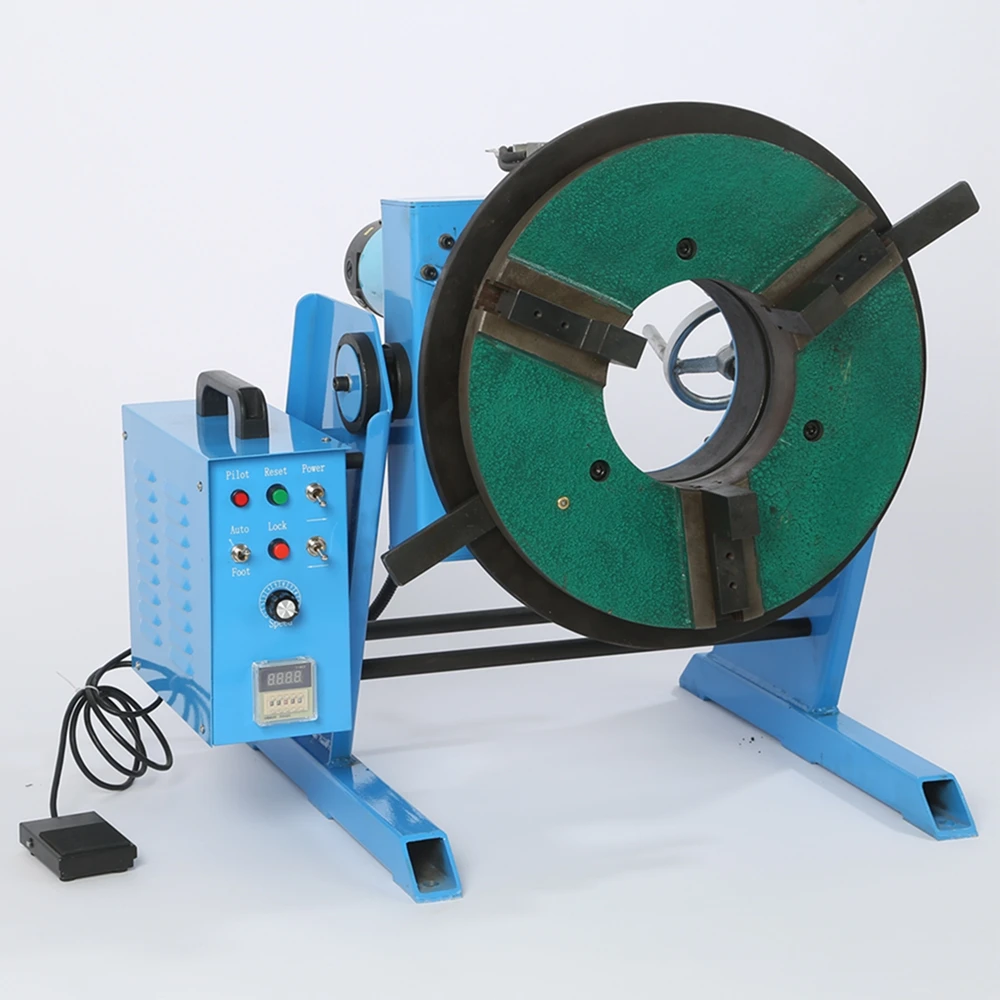 HD-100 Welding Positioner Turntable 100KG Rotary Welding Table With WP400 Chuck Center Holes 140mm 170mm 5