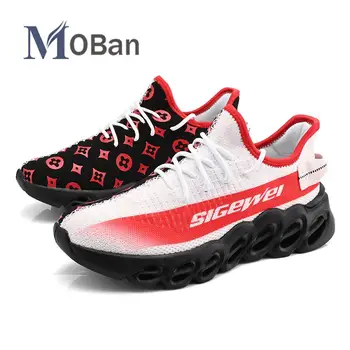 

2020 Male Fashion Trainers Men Shoes Breathable Sneakers Casual Walking Lightweight Black Red Sneaker Sapato Masculino Size 46