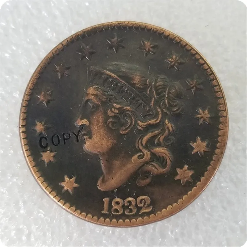 США 1815-1832 коронета головы большие центы имитация монеты - Цвет: 1832