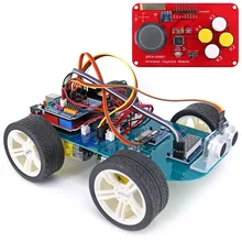 4WD joystick bezprzewodowy pilot gumowe koła motoreduktor inteligentny zestaw samochodowy w/samouczek dla arduino uno R3 Nano Mega2560