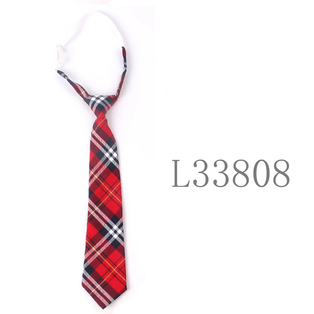 Женский Галстук, клетчатый шейный галстук для дам, костюмы, 7 см. Галстуки, тонкие резинки для девочек, Gravatas, резиновый галстук для мальчиков - Цвет: L33808