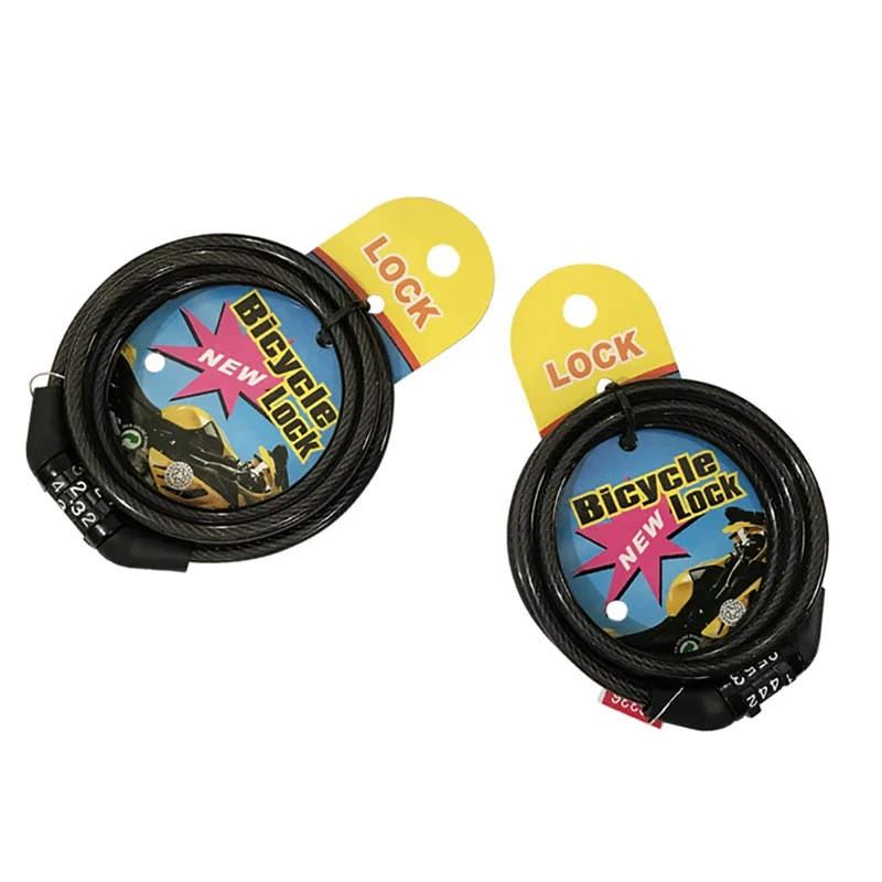 Bicycle Anti Theft Cable Lock 4-Digital Code Locks Cycling Password Combination Security Steel Wire Locks Bicycle Accessories
