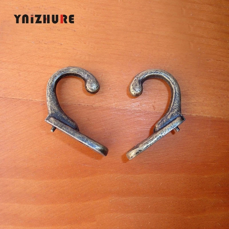 YNIZHURE 4 шт. 8*22 мм старинный крбчок в один ряд небольшой крюк с отверстиями специальный маленький одиночный крюк настенная вешалка бронза