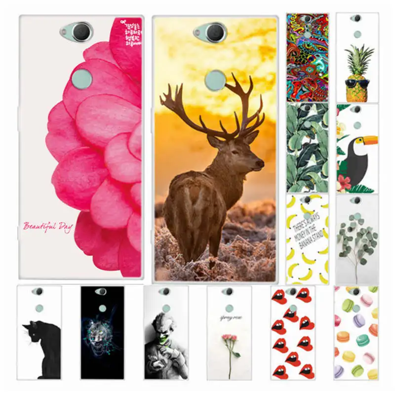 

Case For Sony Xperia XA2 plus Silicone Cover Cute TPU Soft Back Cover For Xpera XA2 Plus H4413 Phone Cases Cartoon Painted Bags