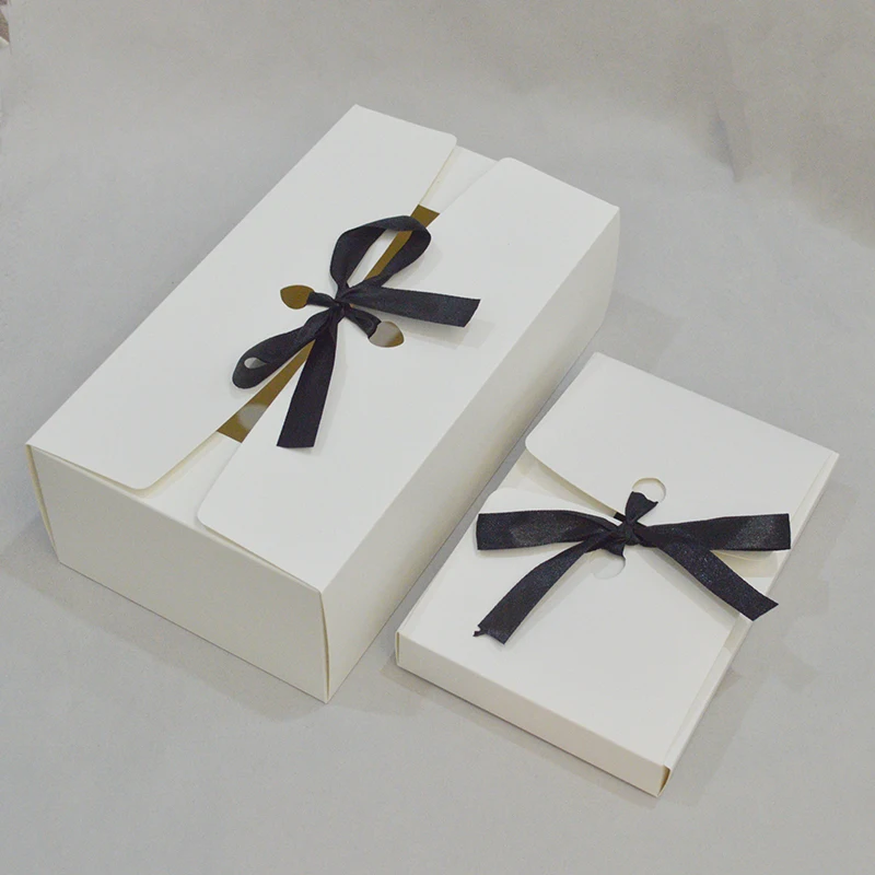 10 шт большая подарочная коробка с лентой белая черная коробка для торта упаковочная бумага подарочная коробка большая для упаковки Свадебные подарки крафт-коробки