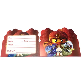 

Ninjago Theme Baby Shower Invitation Cards Kids Boys Favors Party Happy Birthday Events Decoration Supplies 10pcs/pack