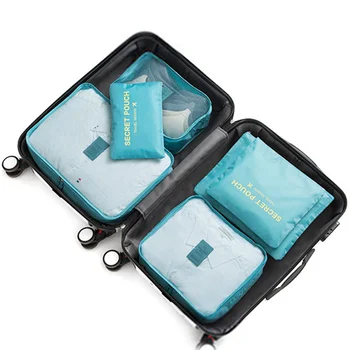 

6pcs Packing Cubes Luggage Storage Organiser Travel Luggage Organizer Dampproof Compression Suitcase Bag Supplies