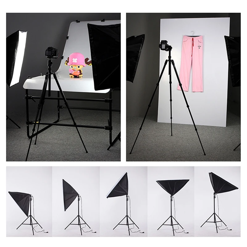 softbox luz caixa tripé kit de iluminação lâmpada fotografia flash base titular câmera feflector foto vídeo tiro
