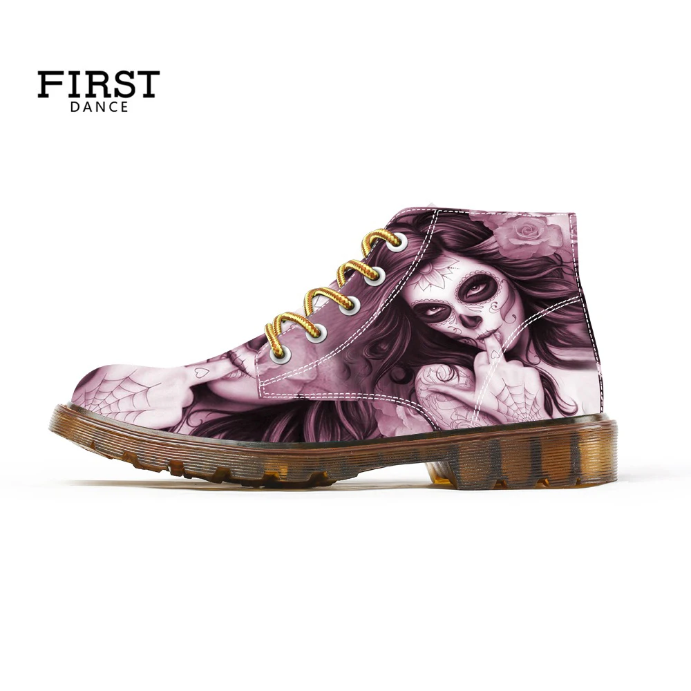 First-Dance-Fashion-Witch-Skull-Martin-Shoes-For-Woman-Lace-Up-Black-Ankle-Booties-For-Women (3)
