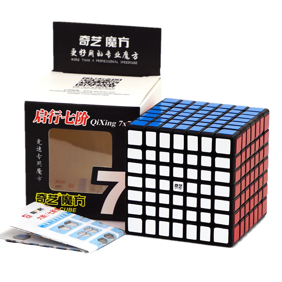 Qiyi Professional Speedcube Black and Stickerle QiYi 7x7x7 6x6x6 Magic Cube MofangJiaoshi 4x4 5x5 Speed Puzzle Toy 12