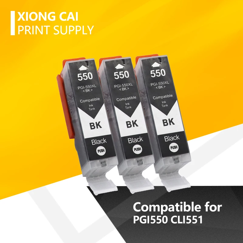 Черные фотокартриджи для принтера Canon PGI 550 PGI550 PIXMA IP7250 MG5450 MX925 MG5550 MG6450 MG5650 MG6650 IX6850