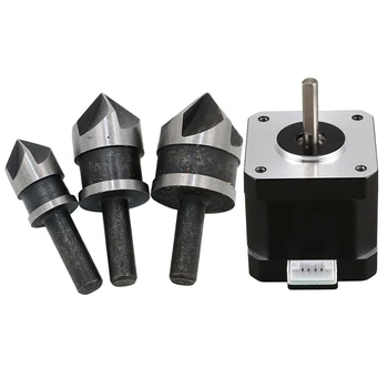 

5Pcs 17HS4401S Motor Speed Stable 4-Lead Nema17 Stepper Motor 42 Motor Low Noise 42BYGH 1.7A & 3Pcs 5 Flute Countersink Drill Bi