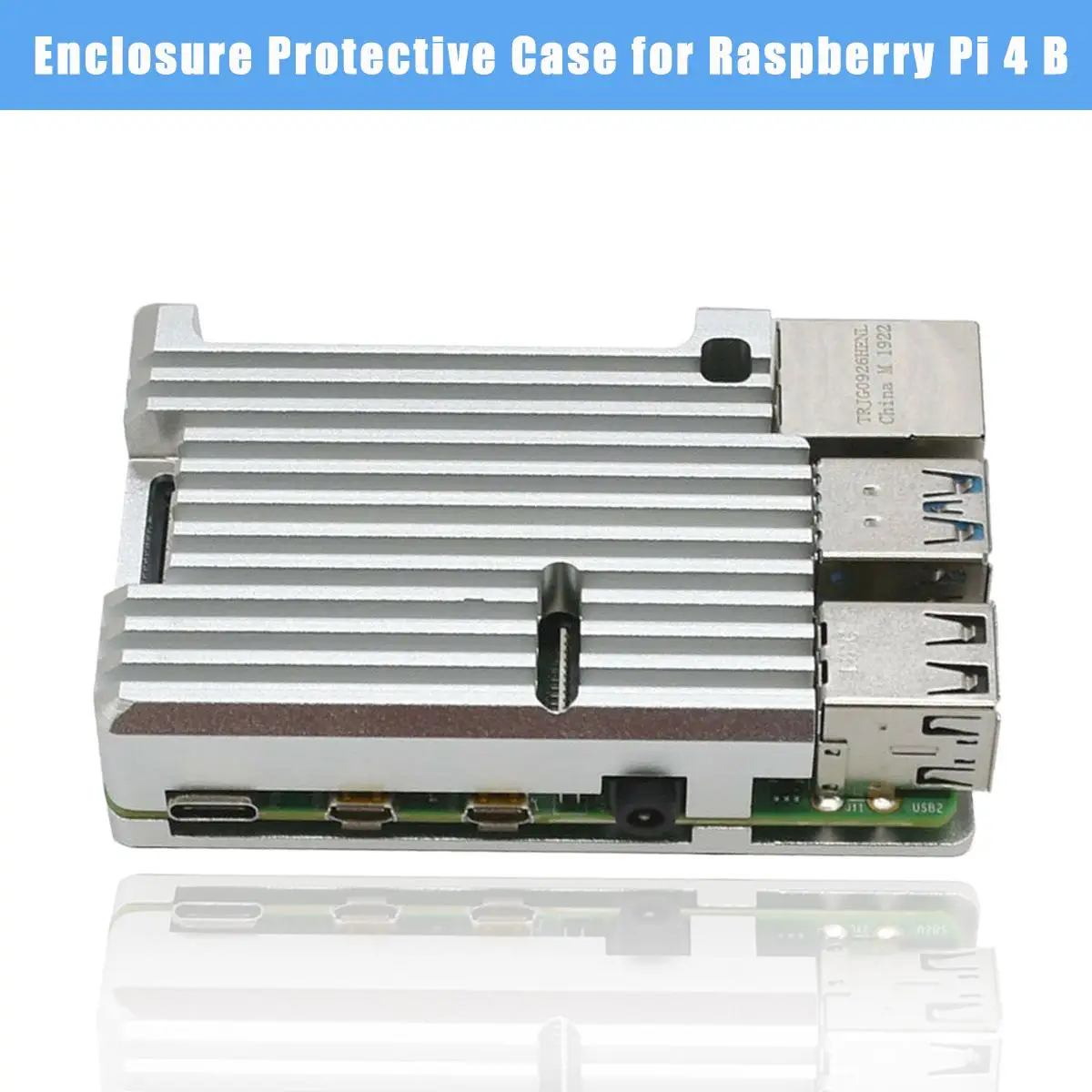 Для Raspberry Pi 4 B Алюминий Корпус чехол Крышка, серебряная обувь защитная оболочка
