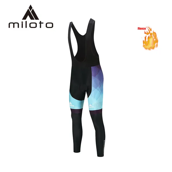MILOTO зимняя одежда для велоспорта, Майо ciclismo, термо флисовые длинные комплекты,, мужские костюмы для горного велосипеда, гоночные комплекты для езды на велосипеде - Цвет: bib black pants