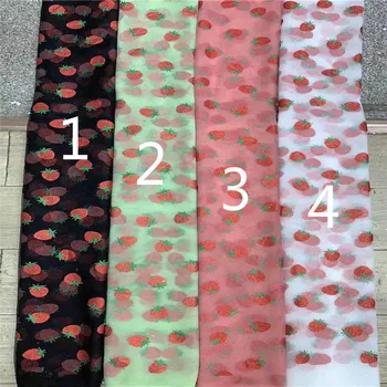 

Mesh Bottom Bronze Strawberry Embroidery Lining Women's and Children's Clothing Skirt Wedding Dress Embroidery Fabrics