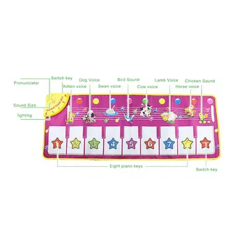 

Children'S Music Carpet Game Carpet Flash Piano Blanket Purple Piano Mat Pedal Dance Blanket Toy Professional