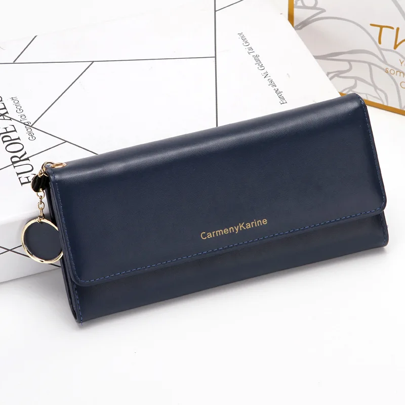 1 dark blue Новые модные женские кошельки, длинный стильный многофункциональный кошелек, кошелек из искусственной кожи, женский клатч, держатель для карт - Цвет: 1 dark blue