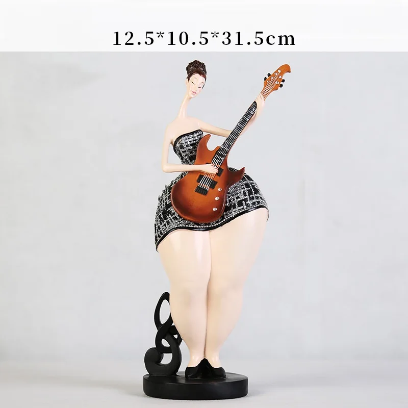 Абстрактная гитара, скрипка, группа Fat Lady, скульптура с музыкальным символом, художественные фигурки из смолы, искусство и ремесло, современное простое украшение для дома R2337