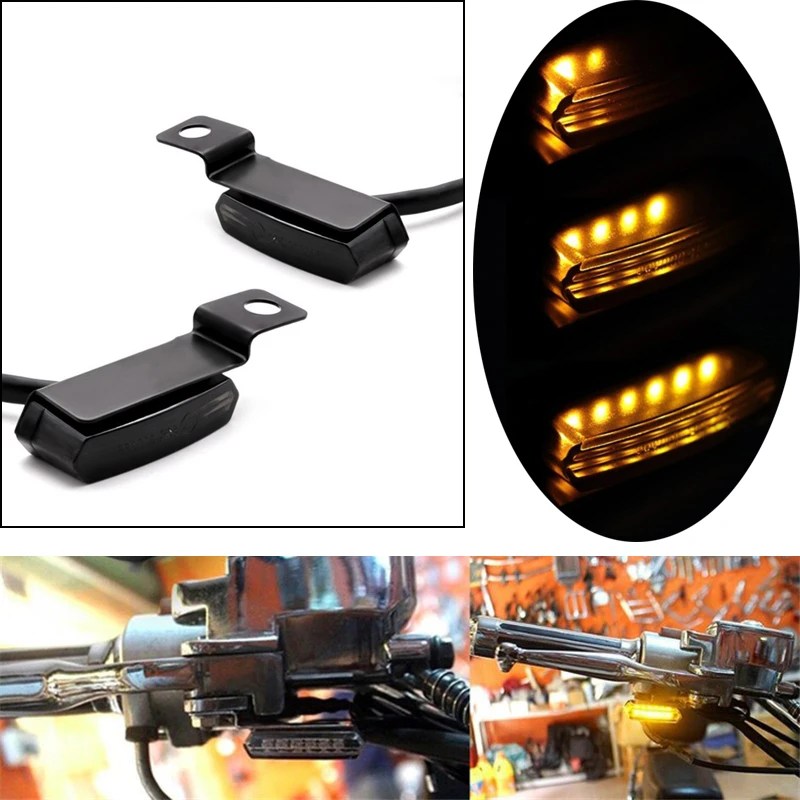 install with handlebar universal moto LED yellow lighting motorbike flashing for honda yamaha motorcycle turn signal light part |