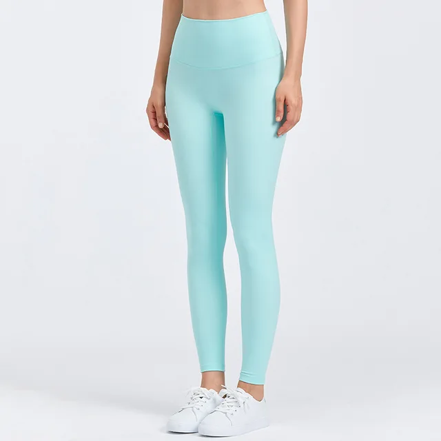 Lulu Quality Leggings Sport Women Fintess Tight High Waist Yoga Pant Butter Soft Gym Clothe 100%squat Proof Compression Athletic Mint blue