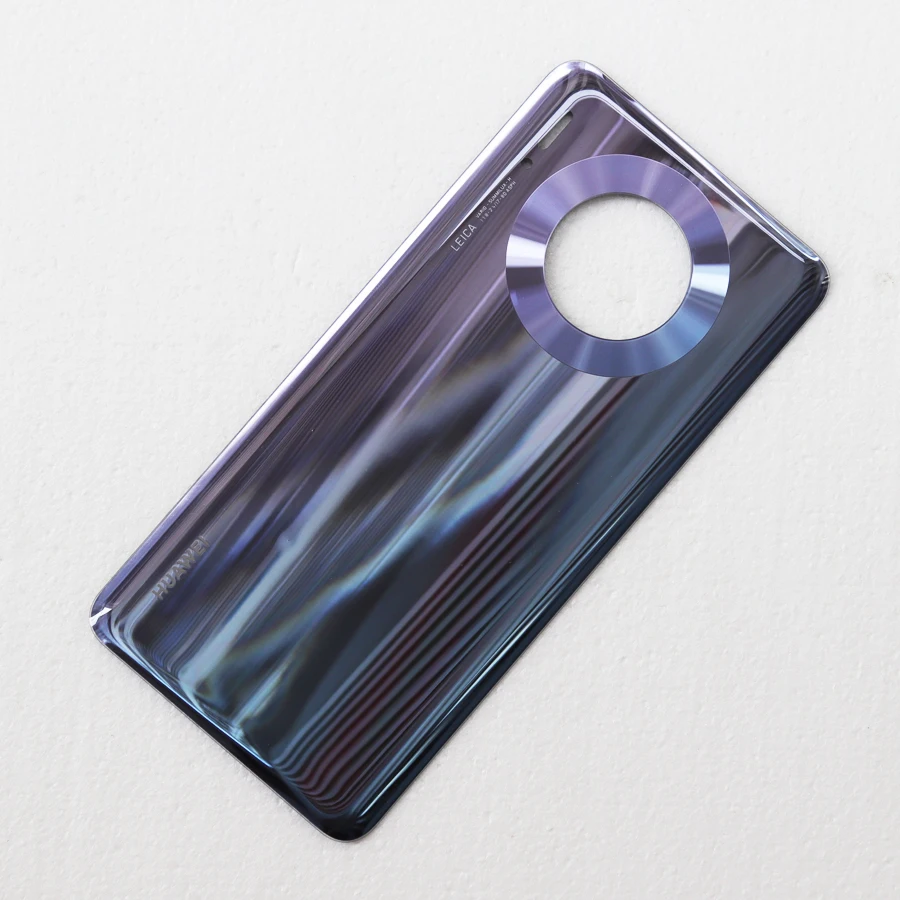 Стекло для huawei mate 30 mate 30 Задняя крышка батареи Задняя Дверь Корпус Запасные части+ наклейка клей - Цвет: Серебристый