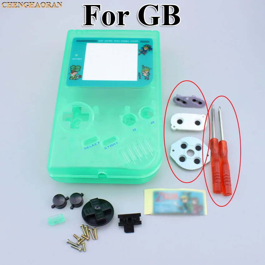 

ChengHaoRan 1set Luminous Green shell Full Housing Shell Case for Nintend Gameboy Classic for GB Classic DMG GBO Shell