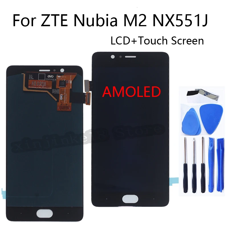 AMOLED LCD для ZTE Nubia m2 NX551J ЖК-дисплей кодирующий преобразователь сенсорного экрана в