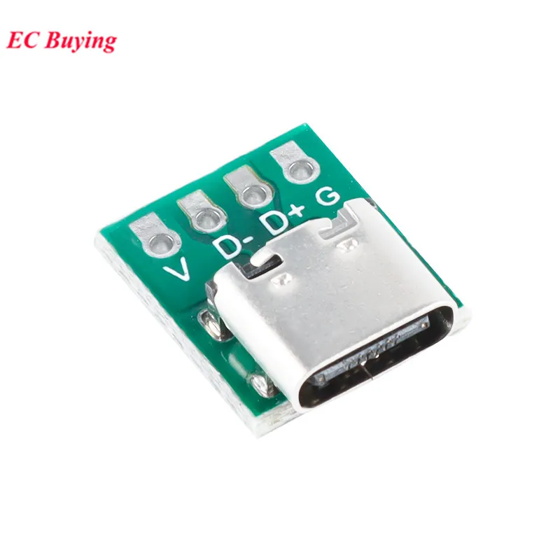 5PCS TYPE-C USB3.1 16 Pin Female to 2.54mm Type C Connector 16P Adapter Test PCB Board Plate Socket For Data Wire Cable Transfer