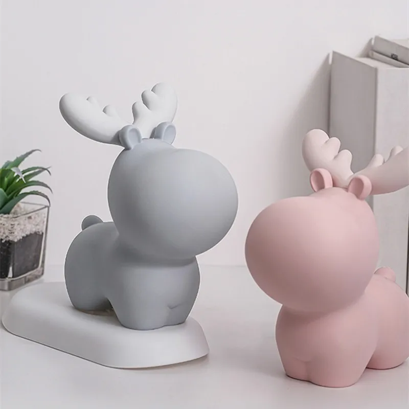 Скандинавские милые фигурки оленя искусство животное Копилка статуя смолы Art&Craft украшения дома аксессуары для гостиной R3132