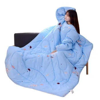 

Winter Lazy Quilt With Sleeves Quilt Winter Warm Thickened Washed Quilt Blanket Polyester