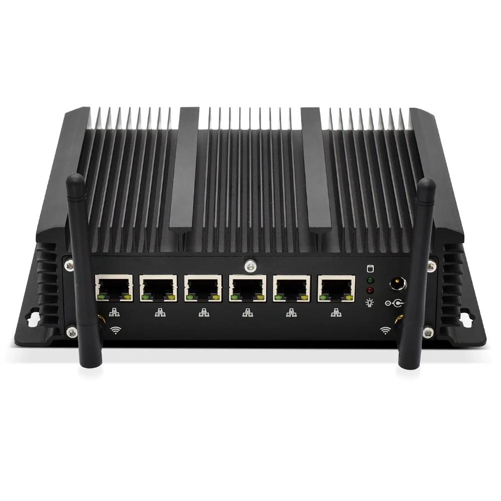 Industrial sin ventilador Mini PC Intel Core i5 10210U i3 7167U 6 LAN Firewall Router Pfsense 2 servidor 2 * RS232 4 * USB3.0 HD 4G/3G AES-NI