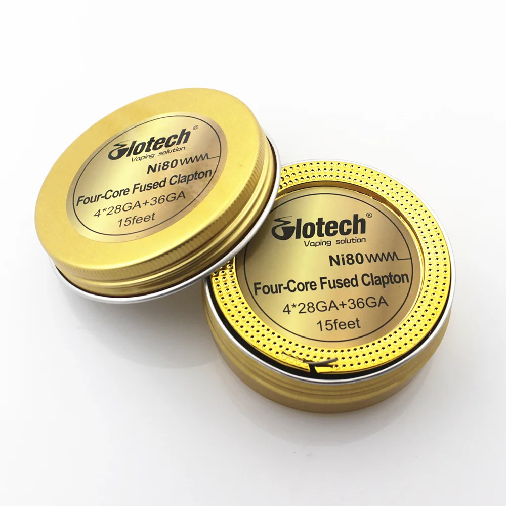 Glotech 5 м/рулон NI80 Плавленая нагревающая проволока для электронных сигарет Clapton четыре ядра Восстановленный распылитель нагревательные провода для RDA RBA DYI катушки пара