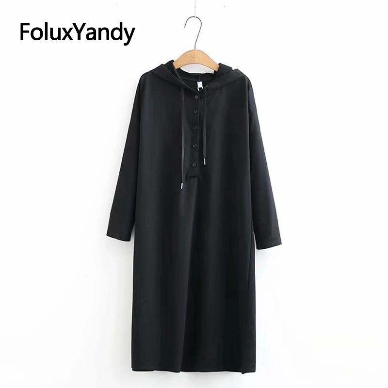 

2019 new Plus Size Hoodie women Sweatshirt long style pullovers solid 3 4XL three quarters sleeves KKFY4035