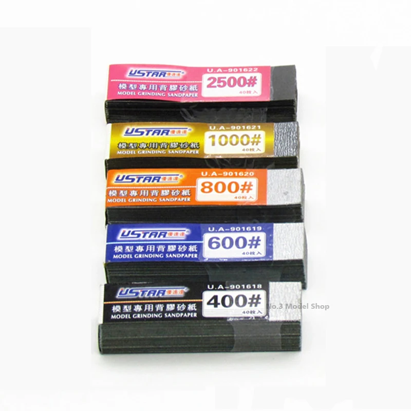 Mecha Military Model Special Tool For Polishing 400#-2500# Grinding Sandpaper with Back Glue A set of 5 Boxes Model Tools Model Polishing Tool