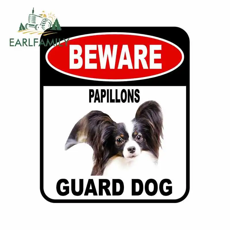 EARLFAMILY 13 см x 11 Остерегайтесь стикер на машину с собакой GUARD наклейка Обложка для
