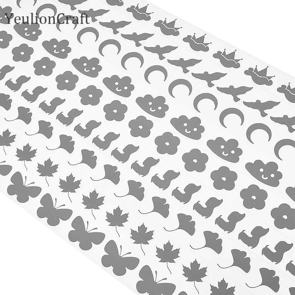 Reflective Tape 100x3CM Flower Heat-transfer Vinyl Film DIY Iron On Fabric Clothing Accessories