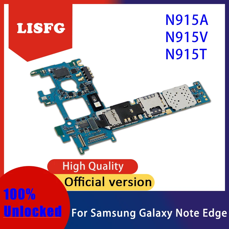 

100% Unlocked Original Main Motherboard Clean Imei 32GB Board Replacement For Samsung Galaxy Note Edge N915A N915T N915V